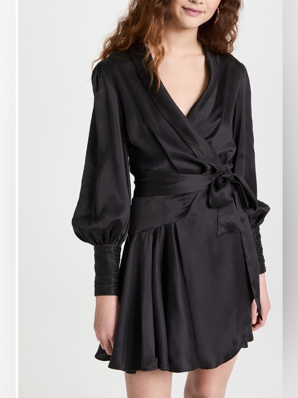 Zimmermann Silk Wrap Mini Dress, SZ 3, Black
